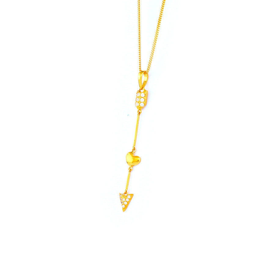 22KT YELLOW GOLD STONE STUDDED PENDANT (PE0001805)
