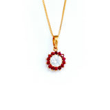 22KT YELLOW GOLD STONE STUDDED PENDANT (PE0001847)