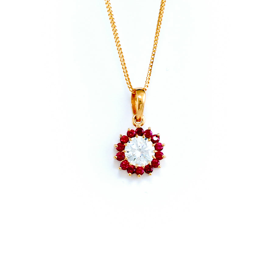 22KT YELLOW GOLD STONE STUDDED PENDANT (PE0001847)