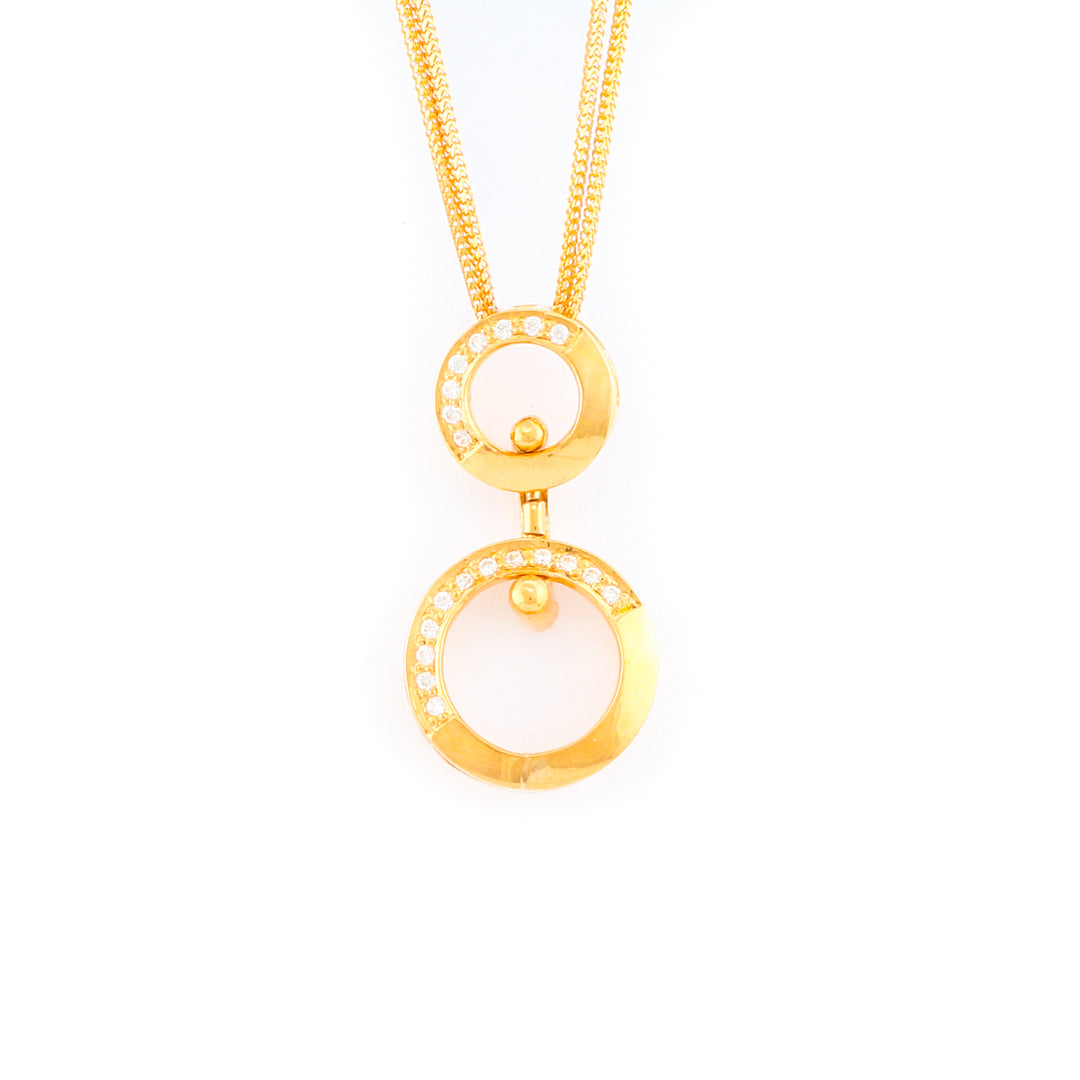 22KT YELLOW GOLD STONE STUDDED PENDANT (PE0001670)