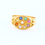 22KT YELLOW GOLD NAWARATHNA RING (RI0000447)
