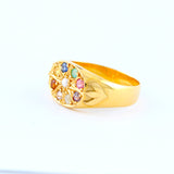 22KT YELLOW GOLD NAWARATHNA RING (RI0000447)
