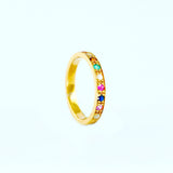 22KT YELLOW GOLD LADIES NAVARATHNA RING (RI0000647)