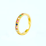 22KT YELLOW GOLD LADIES NAVARATHNA RING (RI0000647)