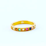 22KT YELLOW GOLD LADIES NAVARATHNA RING (RI0000647)