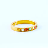 22KT YELLOW GOLD LADIES NAVARATHNA RING (RI0000647)