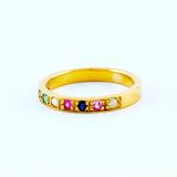 22KT YELLOW GOLD LADIES NAVARATHNA RING (RI0000647)